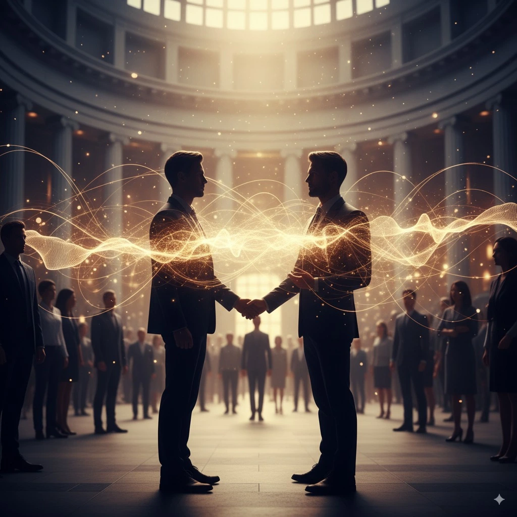 Ímã atraindo pessoas, simbolizando o poder do copywriting e da estratégia de conteúdo pilar