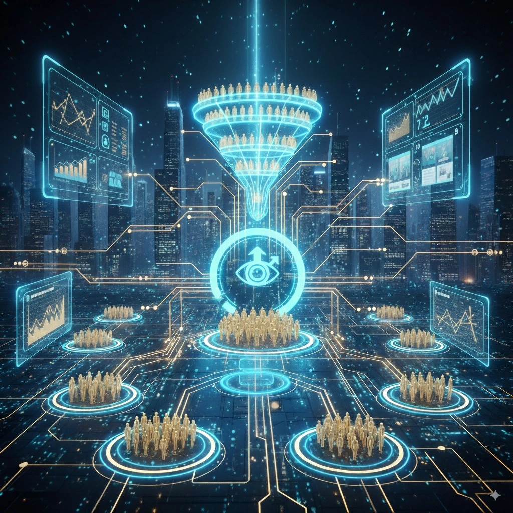 Gráfico com uma seta ascendente, simbolizando a otimização da taxa de conversão (CRO)