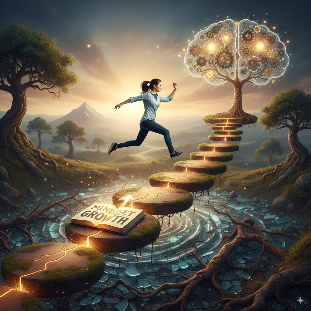 Cérebro com engrenagens simbolizando a mentalidade estratégica e o growth hacking mindset